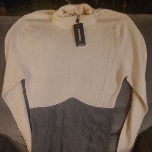 Express Color Block Turtleneck Sweater Size L